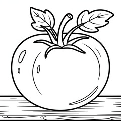 vector illustration of tomato  coloring page 