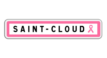 Panneau d'entrée Octobre Rose Saint-Cloud, Hauts-de-Seine, Île-de-France