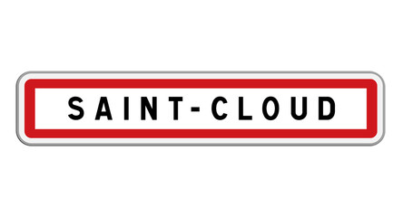 Panneau d'entrée Saint-Cloud, Hauts-de-Seine, Île-de-France