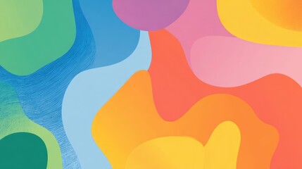 Abstract Background with Colorful Shapes and Wavy Papercut Style