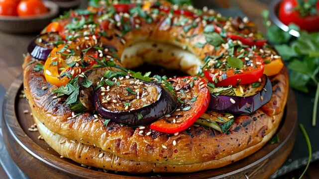 simit with grilled vegetables