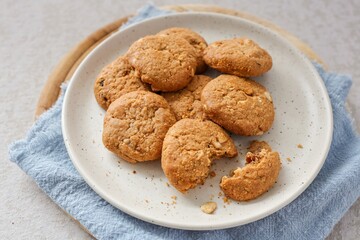 oatmeal raisin cookies on ceramic plate