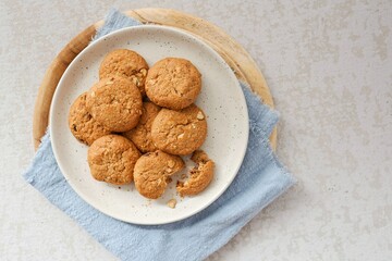 oatmeal raisin cookies on ceramic plate