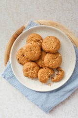 oatmeal raisin cookies on ceramic plate