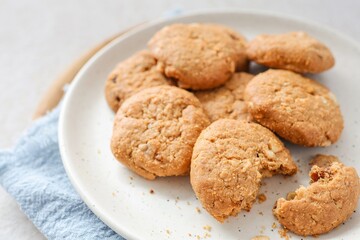oatmeal raisin cookies on ceramic plate