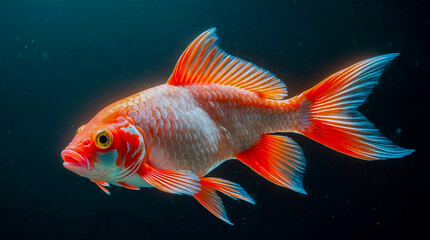 Beautiful goldfish on black background