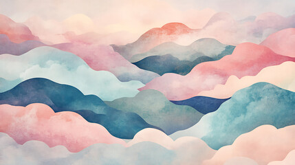 Soft Pastel Cloud Shapes Abstract Background, Textarea