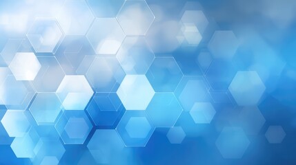 Obraz premium Hexagonal Shapes on Blue and White Background