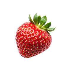 Perfectly ripe strawberry with bright red color isolated on a white background