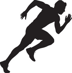 silhouette of a man running