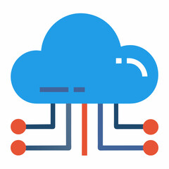 Cloud computing icon on white background