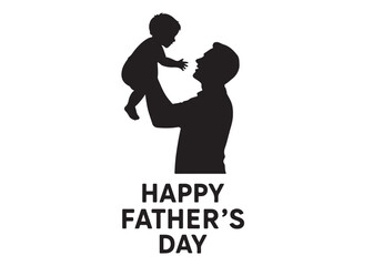 father's day silhouette logo vector, fathers day logo icon, silhouette of father and child logo design, fatherhood celebrating silhouette logo on white background
