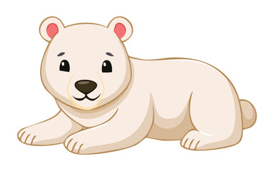 Cute Polar Bear Lying Down Peacefully