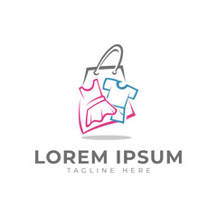 Fashion Shop Children Logo Vector Icon Illustration