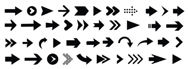 Black arrow collection. Set of black arrow icons. Arrows symbol collection. vector