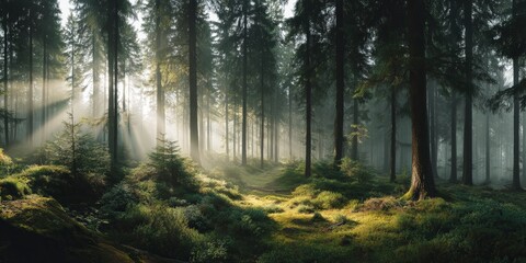 Obraz premium Nature Magic in the Morning Forest