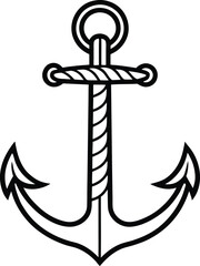 Nautical Rope Anchor Design – Bold Minimal Line Art Vector