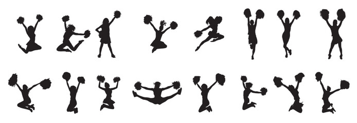 cheerleader vector silhouettes