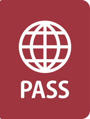 赤いパスポートのアイコンイラスト