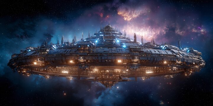 Battle Ready Interstellar Cruiser in the Void