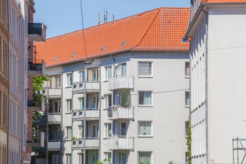 Monotone Wohnhäuser, Wohngebäude, Bremerhaven, Deutschland