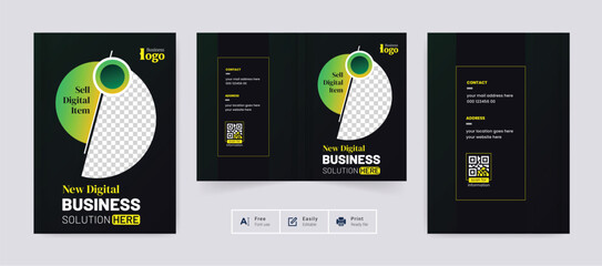 Abstract Corporate business brochure cover page annual report book cover profile design template elegant modern editable text file