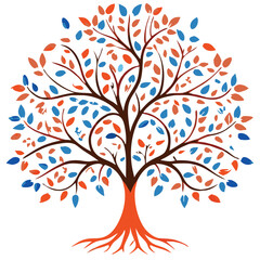 Obraz premium Eucalyptus trees icon set on white background. Stylized olive tree with lush green leaves. Decorative Stylized Tree Vector Set – Colorful Seasonal Trees with Leaves and Fruit for Nature vector design.