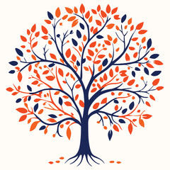 Obraz premium Eucalyptus trees icon set on white background. Stylized olive tree with lush green leaves. Decorative Stylized Tree Vector Set – Colorful Seasonal Trees with Leaves and Fruit for Nature vector design.