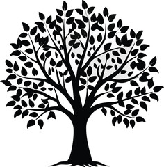 Fototapeta premium Eucalyptus trees icon set on white background. Stylized olive tree with lush green leaves. Decorative Stylized Tree Vector Set – Colorful Seasonal Trees with Leaves and Fruit for Nature vector design.