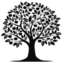 Eucalyptus trees icon set on white background. Stylized olive tree with lush green leaves. Decorative Stylized Tree Vector Set &ndash; Colorful Seasonal Trees with Leaves and Fruit for Nature vector design.