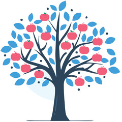 Obraz premium Eucalyptus trees icon set on white background. Stylized olive tree with lush green leaves. Decorative Stylized Tree Vector Set – Colorful Seasonal Trees with Leaves and Fruit for Nature vector design.