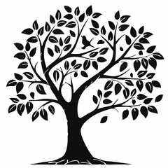 Obraz premium Eucalyptus trees icon set on white background. Stylized olive tree with lush green leaves. Decorative Stylized Tree Vector Set – Colorful Seasonal Trees with Leaves and Fruit for Nature vector design.