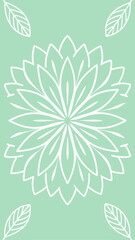 Elegant white floral design with leaves on a soft green screen background wallpaper