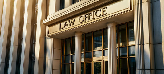 Obraz premium Modern law office building with classic architectural features