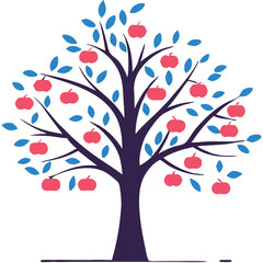 Obraz premium Eucalyptus trees icon set on white background. Stylized olive tree with lush green leaves. Decorative Stylized Tree Vector Set – Colorful Seasonal Trees with Leaves and Fruit for Nature vector design.