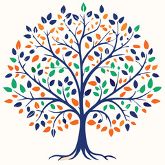 Eucalyptus trees icon set on white background. Stylized olive tree with lush green leaves. Decorative Stylized Tree Vector Set – Colorful Seasonal Trees with Leaves and Fruit for Nature vector design.