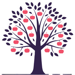 Fototapeta premium Eucalyptus trees icon set on white background. Stylized olive tree with lush green leaves. Decorative Stylized Tree Vector Set – Colorful Seasonal Trees with Leaves and Fruit for Nature vector design.