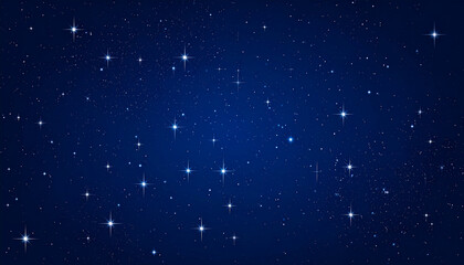 Starry Space Background with Glowing Stars in the Night Sky. Universe Galaxy Pattern

