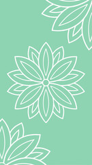 Fototapeta premium Minimalist floral illustration design on a mint green screen background for creative uses