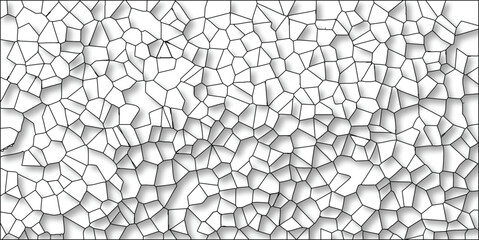 Abstract geometric cellular pattern with shadows of irregular cells on a white background perfect for backgrounds textures and graphic designs