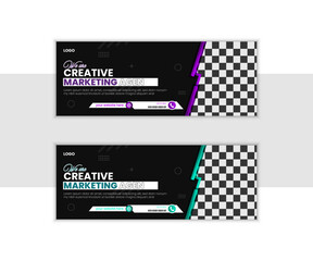 Editable Facebook Cover Banner for Social Media