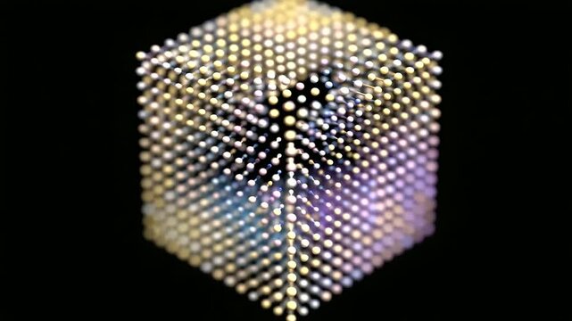 3D Prime Number Lattice Forming a Pulsating Cube Color Rhythm