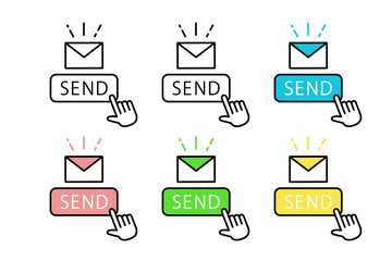 スマホやパソコンでメッセージやメールを送信する際に使えそうなイメージイラスト