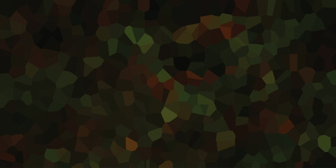 Mosaic-like textured illustration depicting camouflage pattern with earthy green brown and dark tones suitable for design elements and digital projects