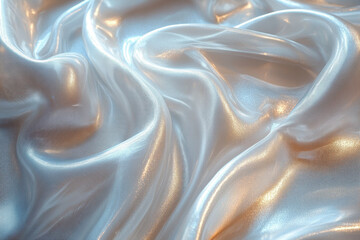 Obraz premium Close-up of white silk fabric.