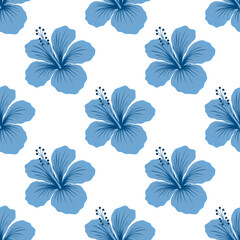  Flower picture, blue, hibiscus, fabric pattern, wallpaper pattern, background, nature