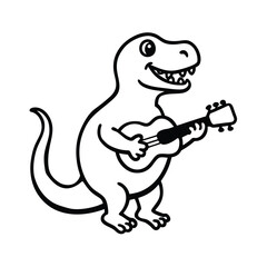 A T Rex Trying to Play the Ukulele
