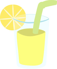 glass of lemonade with lemon