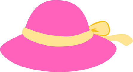 Fototapeta premium vector summer pink beach hat