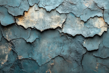 Obraz premium Peeling blue paint on a wall.